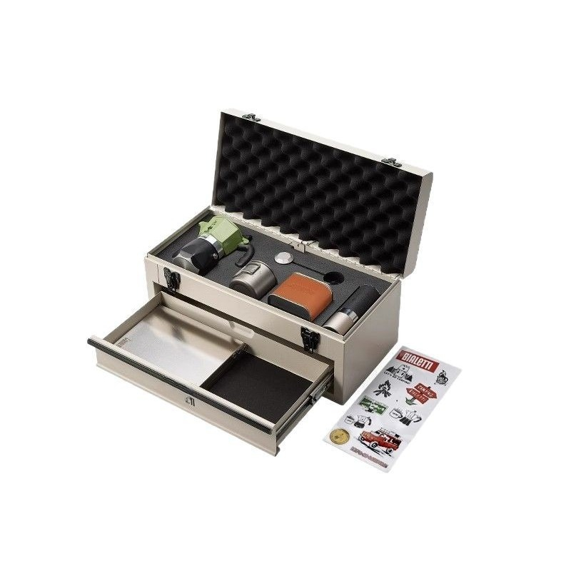 Coffee Equipment Gift Set - Camping coffee box, mocha pot, outdoor