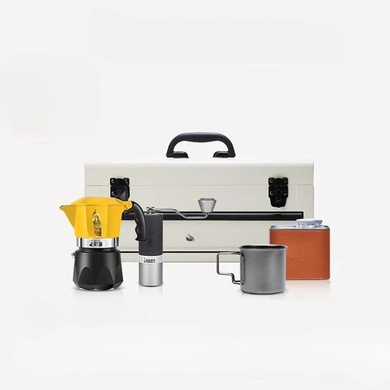 Coffee Equipment Gift Set - Camping Coffee Box Mocha Pot Outdoor