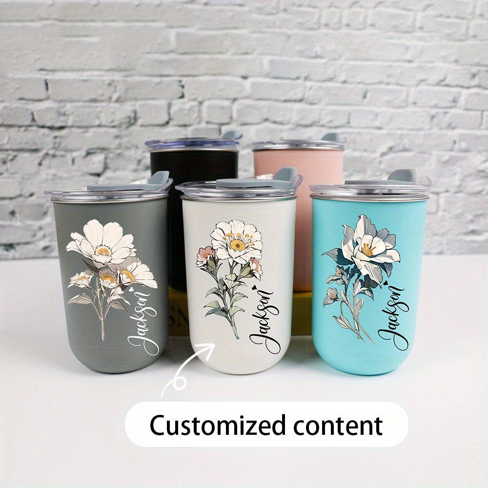 Coffee Equipment Names - Custom Name Vintage White Floral Stainless