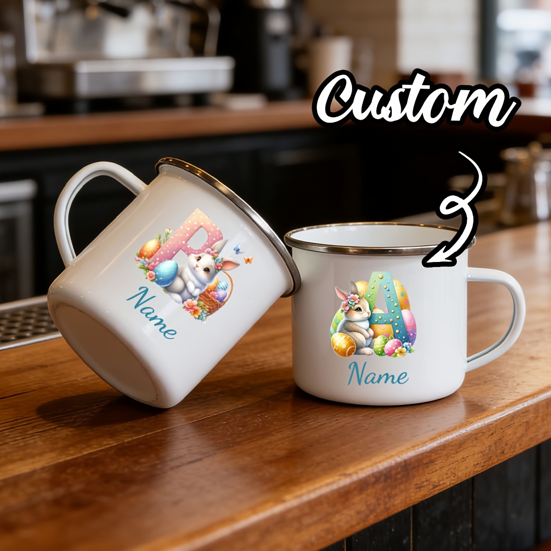 Coffee Equipment Names - Personalized Mug Floral Initial Letter Name