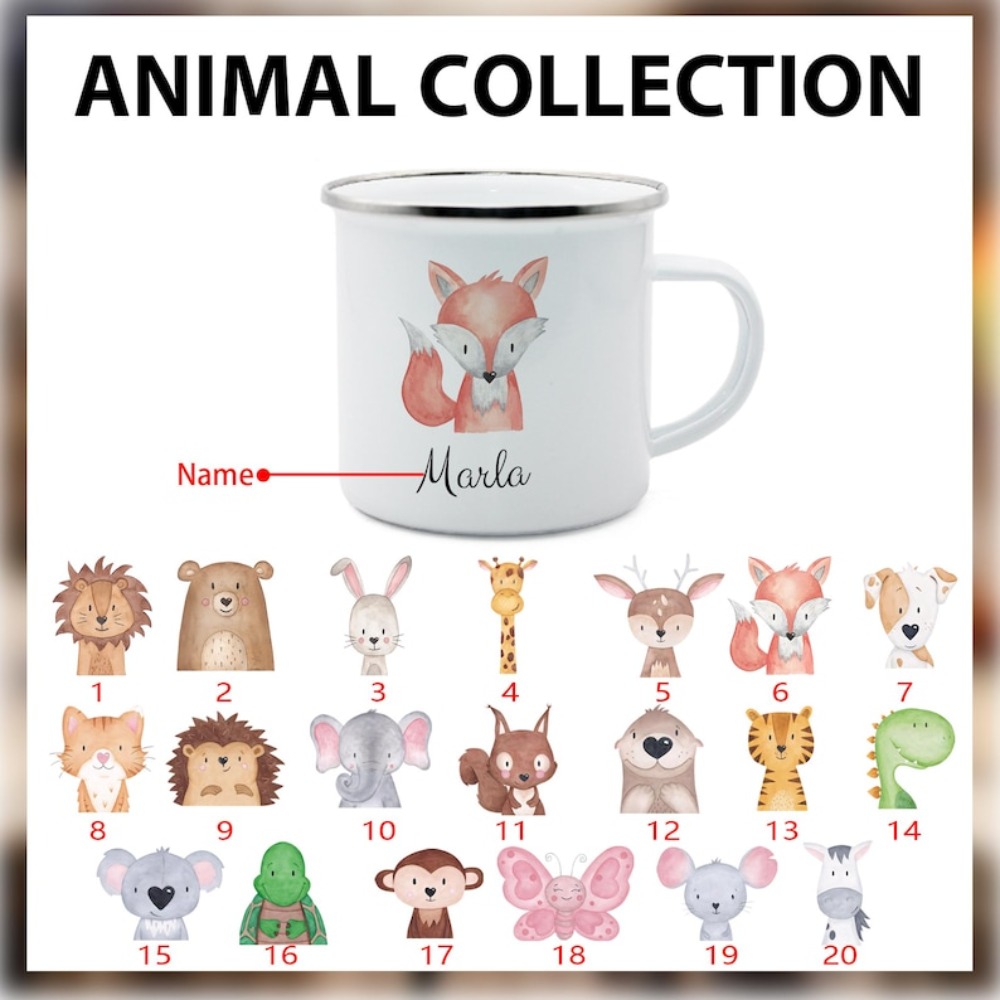 Coffee Equipment Names - Custom Animal with Name Coffee Cup