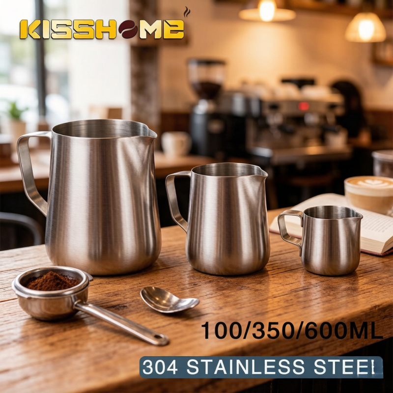 Milk Steaming Pitcher - Stainless Steel Coffee Milk Frothing Pitcher,