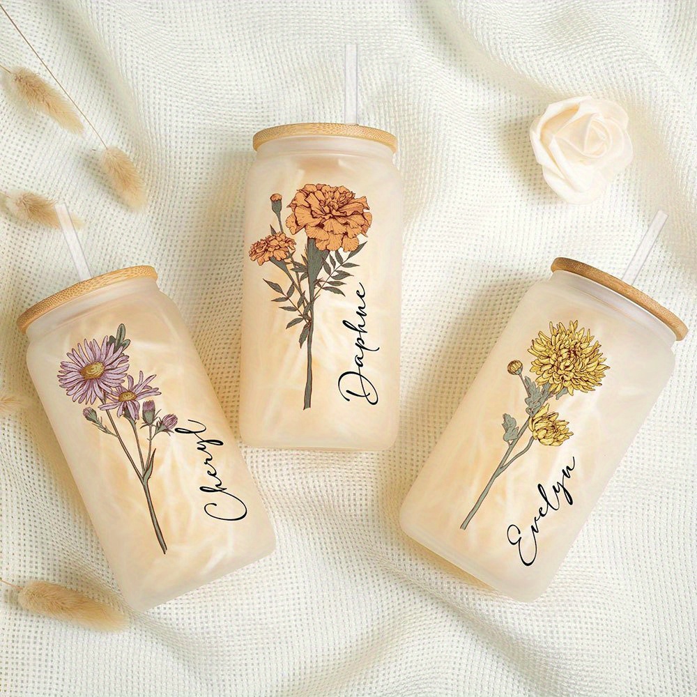 Personalized Birth Flower Glas - Coffee Equipment Names 评论和价格
