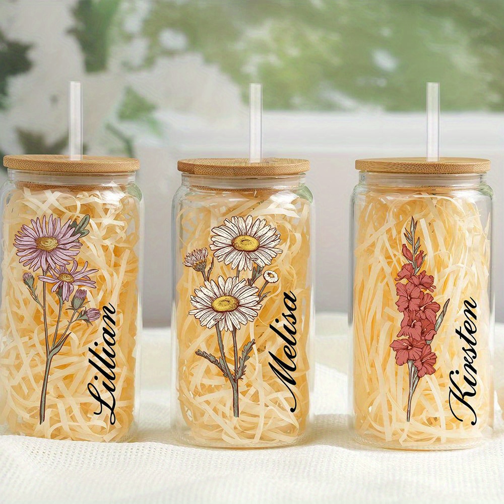 Personalized Birth Flower Glas - Coffee Equipment Names 评论和价格