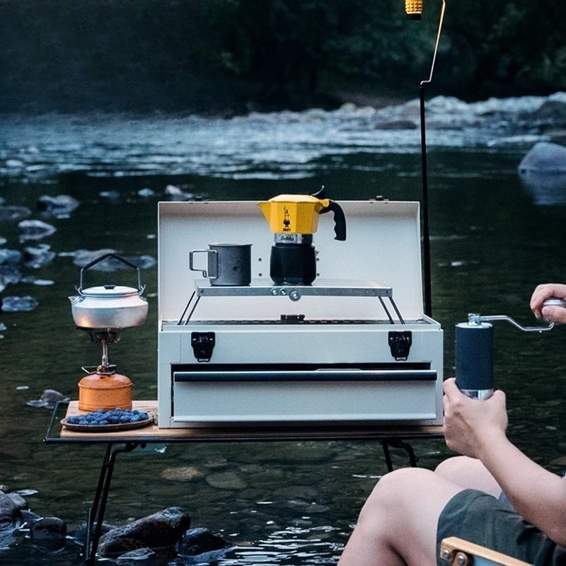 Camping coffee box, mocha pot, - Coffee Equipment Gift Set 评论和价格