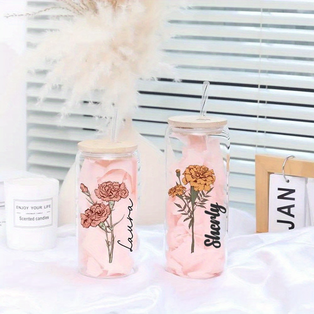 Personalized Floral Daisy Glas - Coffee Equipment Names 评论和价格